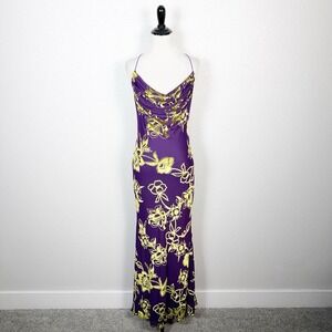 Runaway The Label NWT Sz L Pretoria Velvet Burnout Maxi Dress Gown Violet Purple